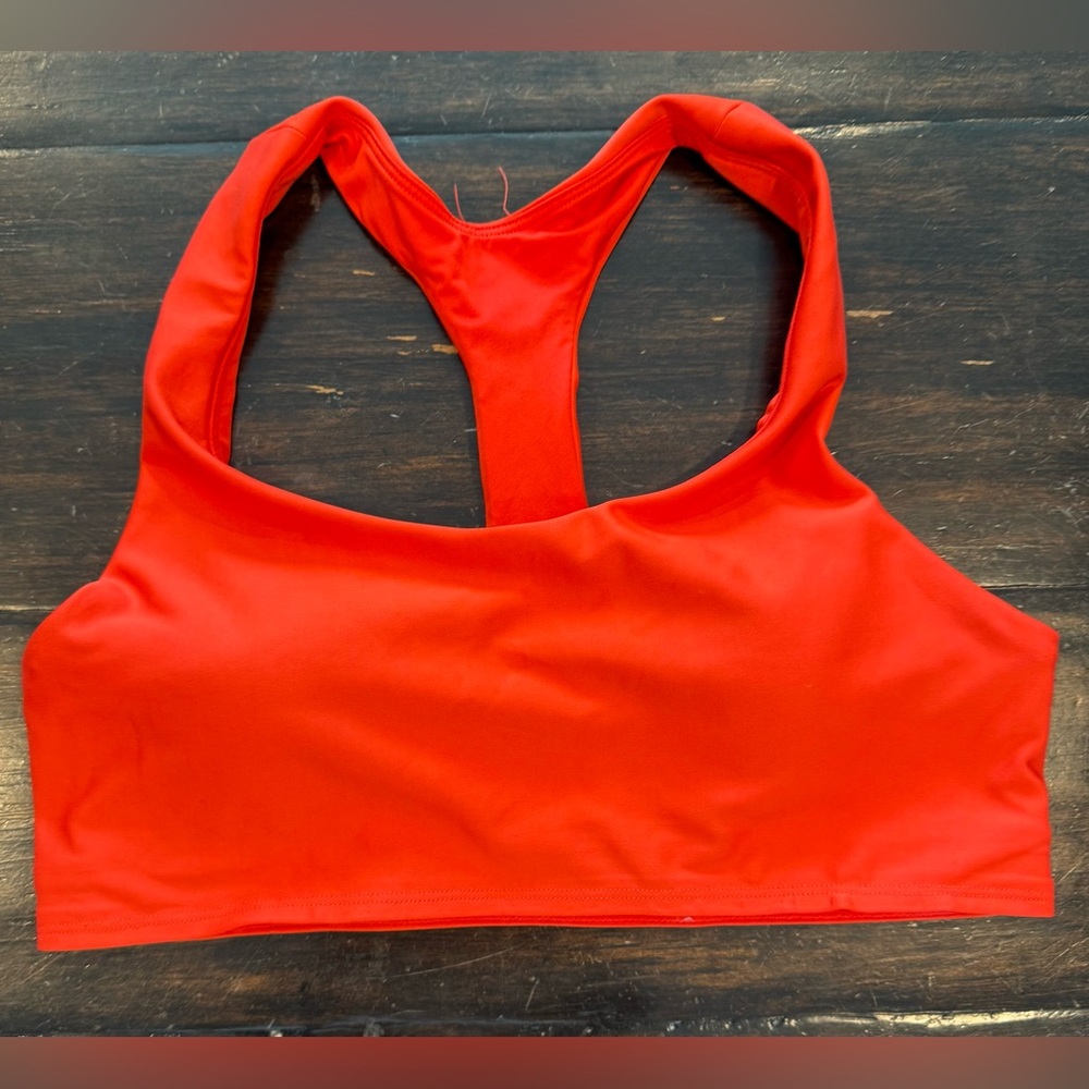 Alo yoga “airlift advantage racer back bra” in red hot summer